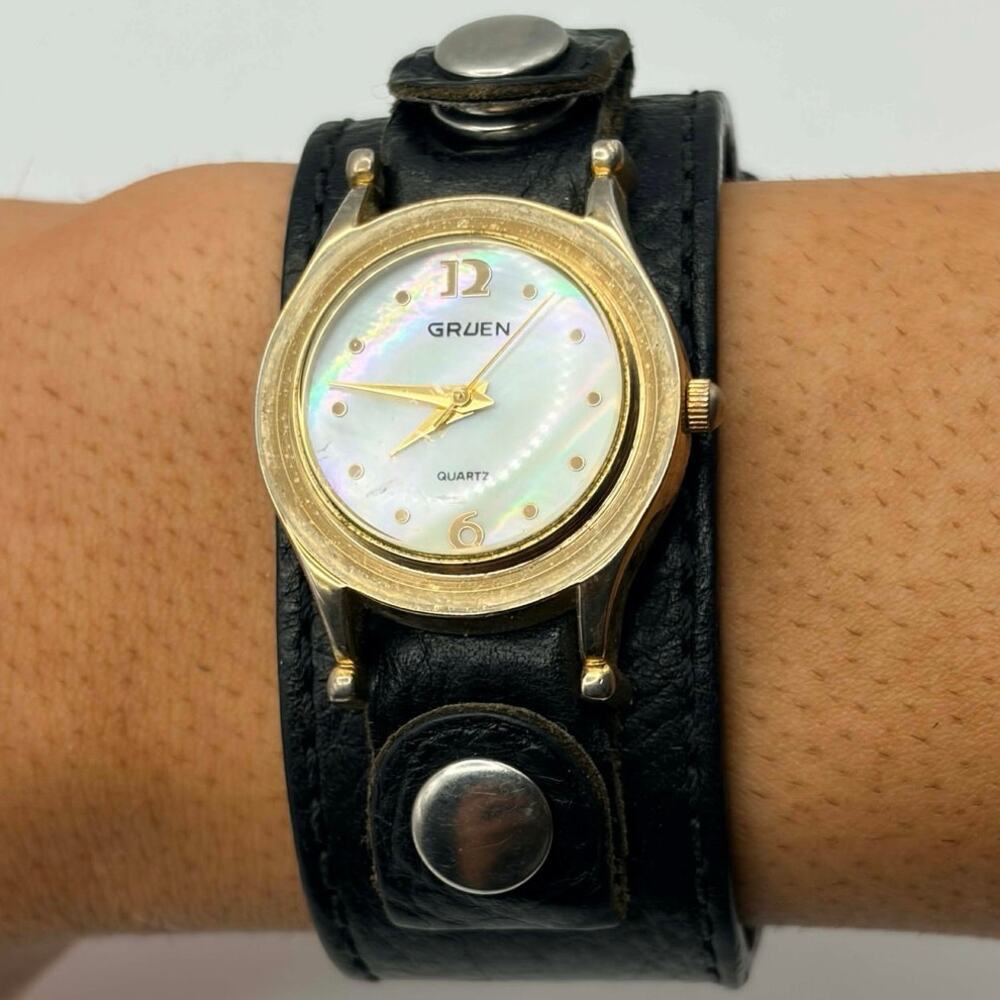 Vintage Gold & Black Gruen Watch